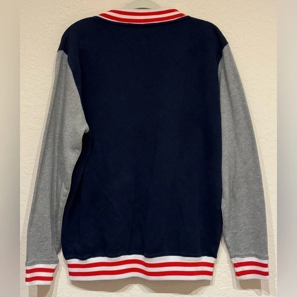 Marvel Captain America Red White Blue Gray Sleeves Varsity Jacket Men’s Size M